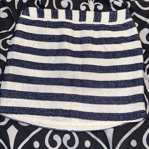 Blue and white stripped skirt